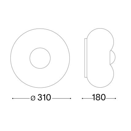 Ideal Lux - LED Plafondlamp ARIZONA 2xGX53/9W/230V diameter 31 cm wit