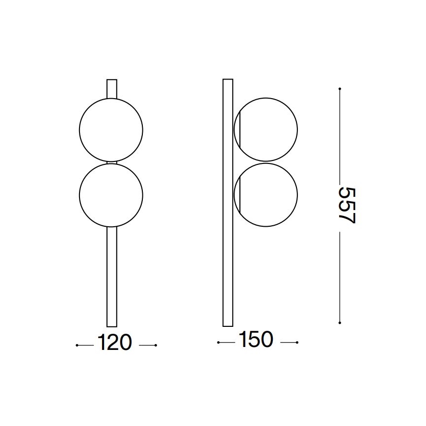 Ideal Lux - LED Plafondlamp BINOMIO 2xG9/3W/230V goud