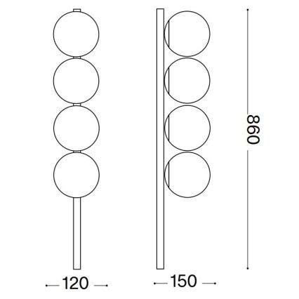 Ideal Lux - LED Plafondlamp BINOMIO 4xG9/3W/230V wit