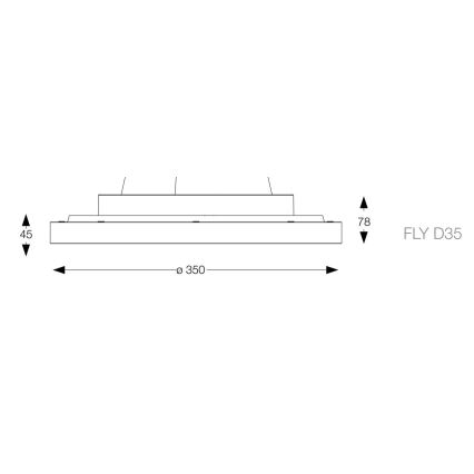 Ideal Lux - LED Plafondlamp FLY LED/18W/230V 2700K diameter 35 cm CRI 90 IP40 wit