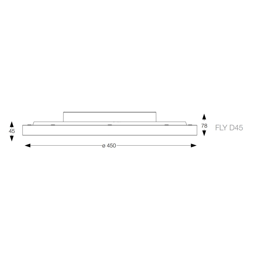 Ideal Lux - LED Plafondlamp FLY LED/26W/230V 2700K diameter 45 cm CRI 90 IP40 zwart