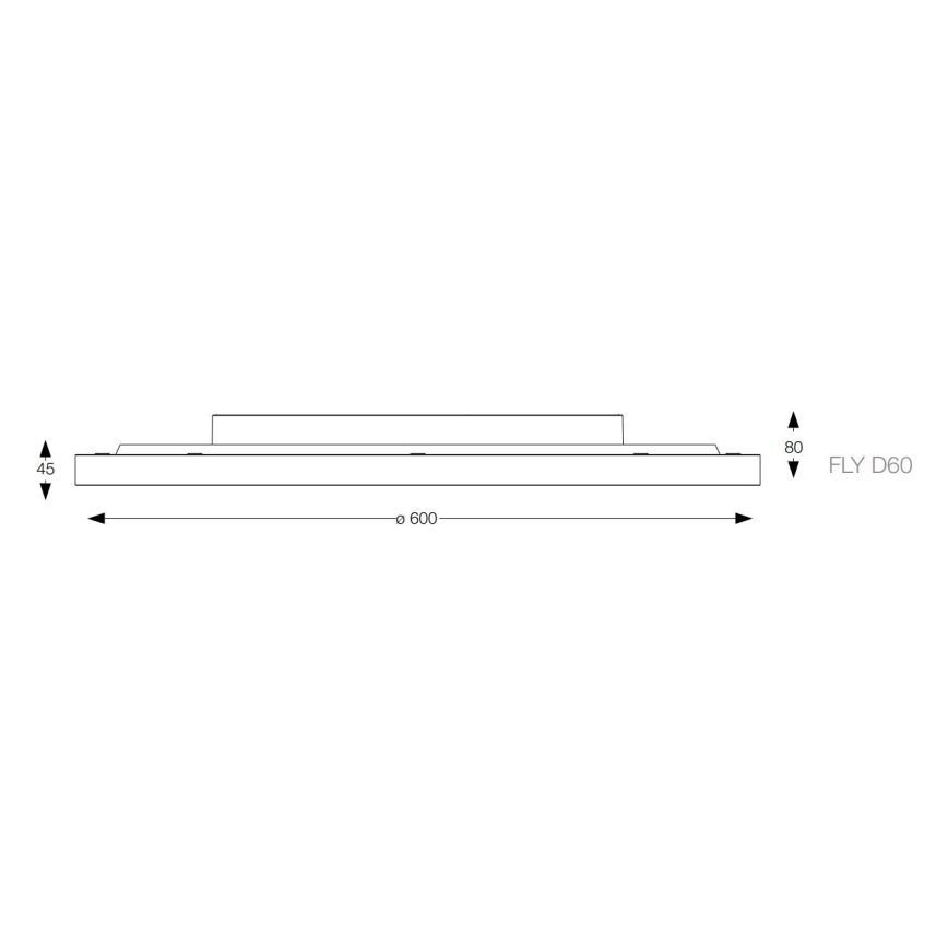 Ideal Lux - LED Plafondlamp FLY LED/53W/230V 2700K diameter 60 cm CRI 90 IP40 zwart