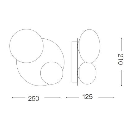 Ideal Lux - LED Plafondlamp NINFEA 2xG9/3W/230V goud