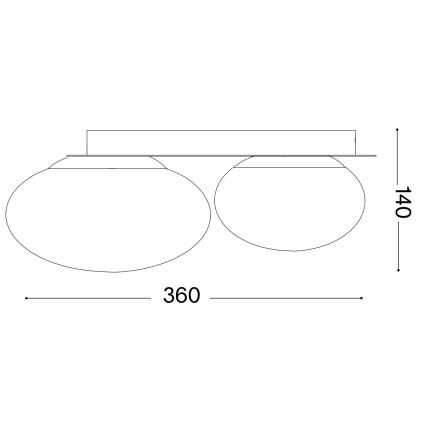 Ideal Lux - LED Plafondlamp NINFEA 2xGX53/9W/230V goud