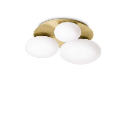 Ideal Lux - LED Plafondlamp NINFEA 3xGX53/9W/230V goud