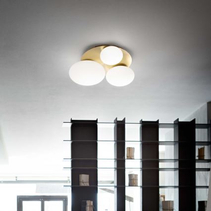 Ideal Lux - LED Plafondlamp NINFEA 3xGX53/9W/230V goud