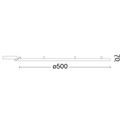 Ideal Lux - LED Plafondlamp ORACLE SLIM LED/29W/230V 2700K diameter 50 cm zwart