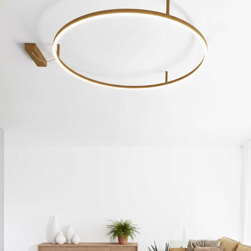 Ideal Lux - LED plafondlamp ORACLE SLIM LED/29W/230V 3000K CRI 90 Ø 50 cm goud