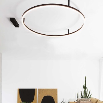 Ideal Lux - LED Plafondlamp ORACLE SLIM LED/37W/230V 4000K diameter 70 cm zwart