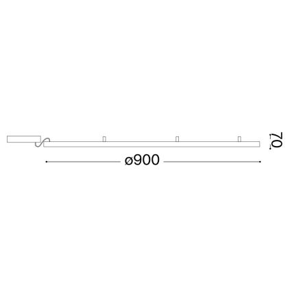 Ideal Lux - LED Plafondlamp ORACLE SLIM LED/55W/230V diameter 90 cm zwart