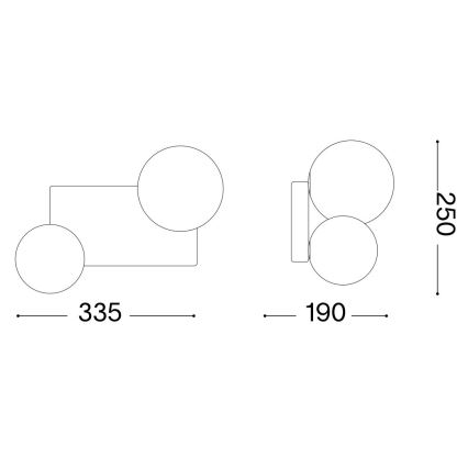 Ideal Lux - LED Plafondlamp PENTA 2xG9/3W/230V goud