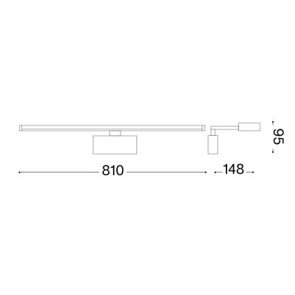 Ideal Lux - LED Schilderijverlichting ALMA LED/18W/230V 81 cm CRI 90 goud