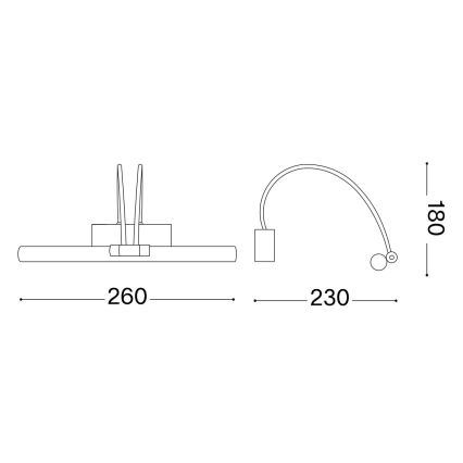 Ideal Lux - LED Schilderijverlichting BOW LED/3,5W/230V 26 cm CRI 90 goud