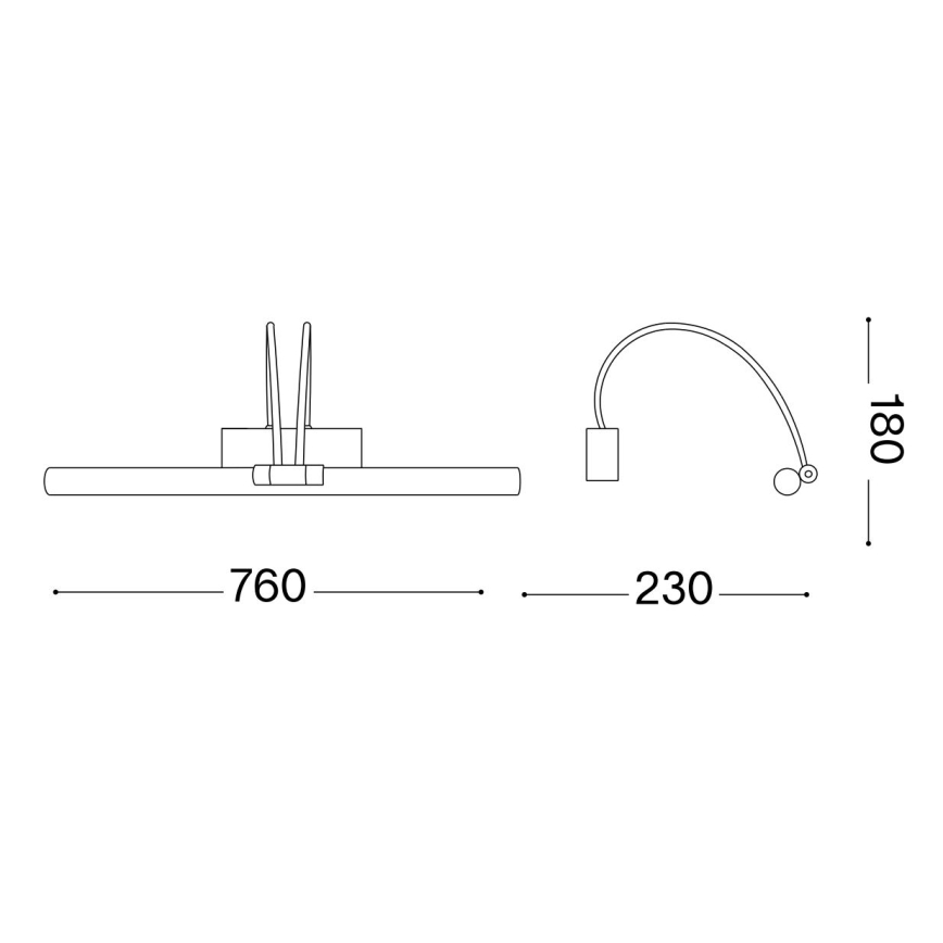 Ideal Lux - LED Schilderijverlichting BOW LED/8W/230V 76 cm CRI 90 goud