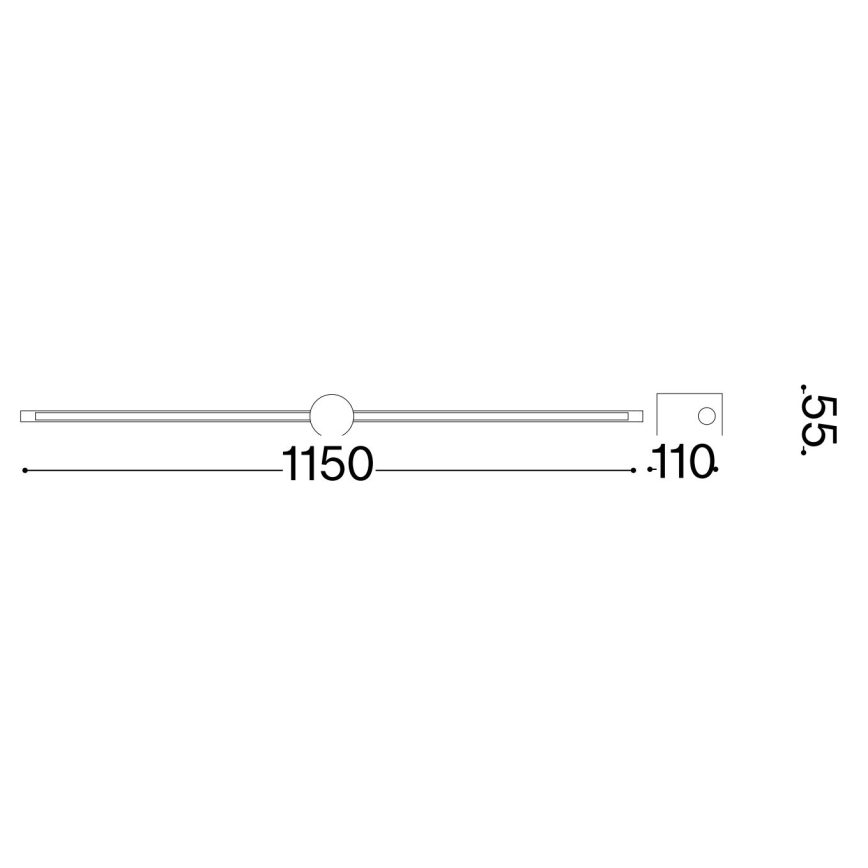 Ideal Lux - LED Schilderijverlichting FILO LED/16W/230V 115 cm CRI 90 zwart