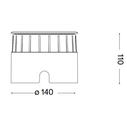 Ideal Lux - LED Spot voor oprit FLOOR LED/12W/230V diameter 14 cm CRI 90 IP67 glanzend chroom