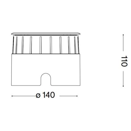 Ideal Lux - LED Spot voor oprit FLOOR LED/12W/230V diameter 14 cm CRI 90 IP67 glanzend chroom