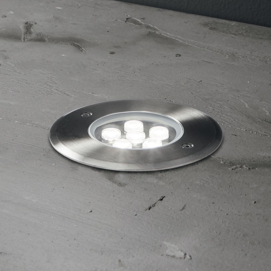 Ideal Lux - LED Spot voor oprit FLOOR LED/6W/230V diameter 12 cm CRI 90 IP67 glanzend chroom