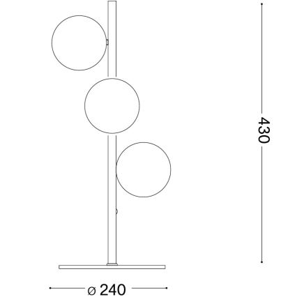 Ideal Lux - LED-tafellamp PERLAGE 3xG9/3W/230V goud/wit