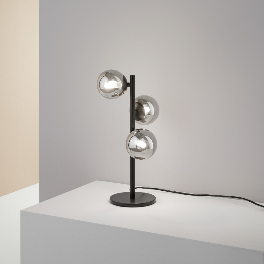 Ideal Lux - LED tafellamp PERLAGE 3xG9/3W/230V zwart/rookzwart