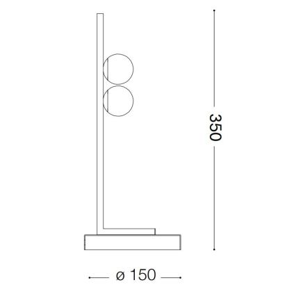 Ideal Lux - LED Tafellamp PING PONG 2xLED/3W/230V CRI 90 zwart