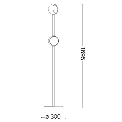 Ideal Lux - LED Vloerlamp BLOOM 2xLED/5,5W/230V CRI 90 goud/rookbeige