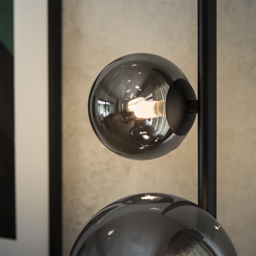 Ideal Lux - LED-vloerlamp PERLAGE 4xG9/3W/230V zwart/rookzwart