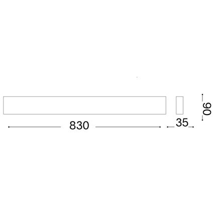Ideal Lux - LED wand verlichting DELTA LED/30W/230V 3000K 83 cm CRI 90 zwart
