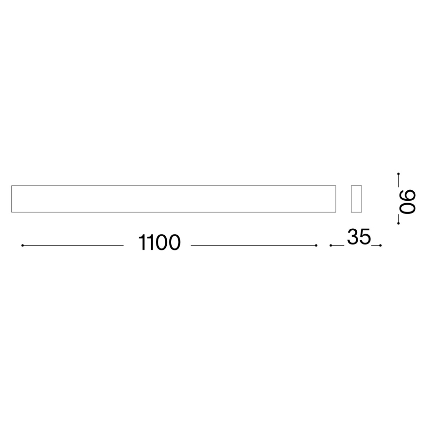 Ideal Lux - LED wand verlichting DELTA LED/37W/230V 4000K 110 cm CRI 90 zwart