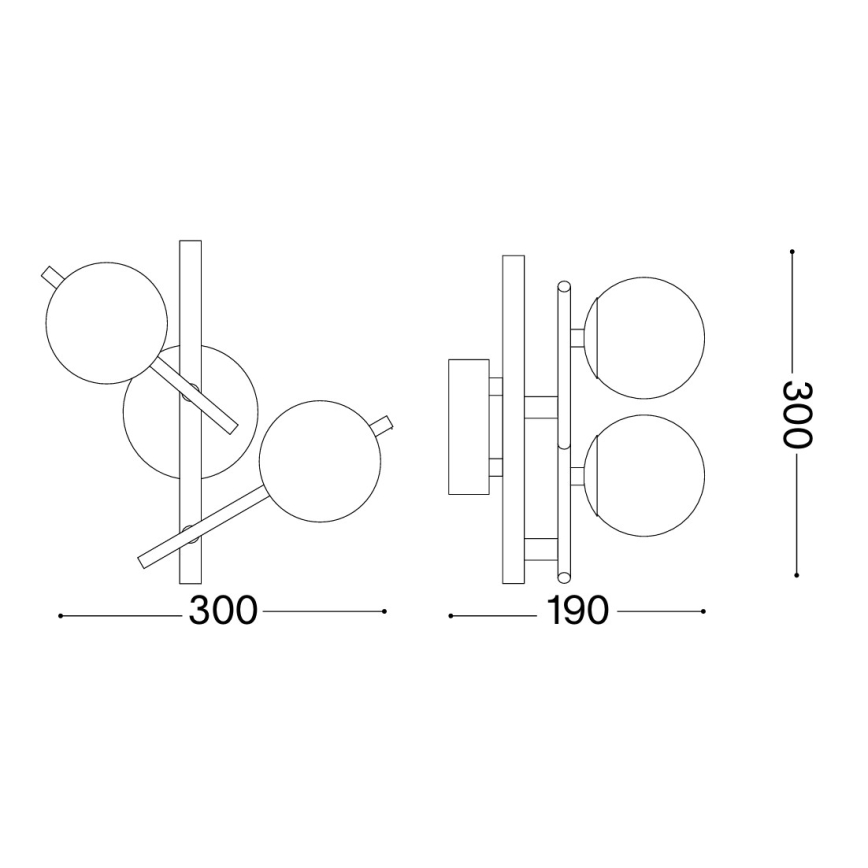 Ideal Lux - LED-wandlamp ATLAS 2xG9/3W/230V goud