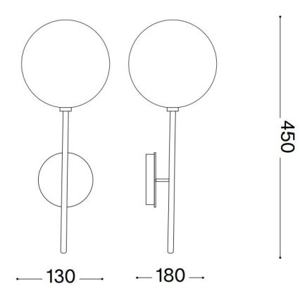 Ideal Lux - LED Wandlamp EQUINOXE 1xG4/2W/230V glanzend chroom/gerookt