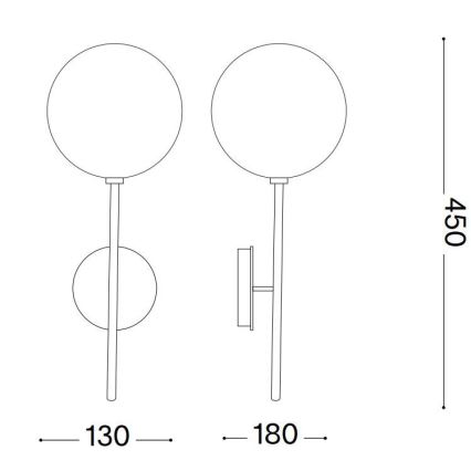 Ideal Lux - LED Wandlamp EQUINOXE 1xG4/2W/230V messing/doorzichtig