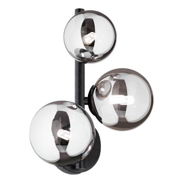 Ideal Lux - LED-wandlamp PERLAGE 3xG9/3W/230V zwart/rookzwart