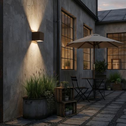 Ideal Lux - LED Wandlamp voor buiten ATOM LED/12W/230V CRI 90 IP54 bruin