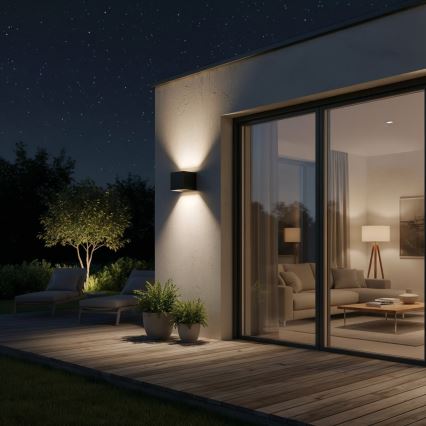 Ideal Lux - LED Wandlamp voor buiten ATOM LED/12W/230V CRI 90 IP54 zwart