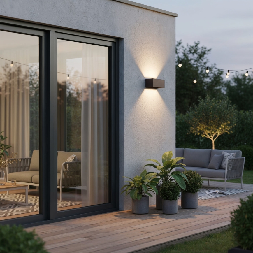 Ideal Lux - LED Wandlamp voor buiten ATOM LED/25W/230V CRI 90 IP54 bruin