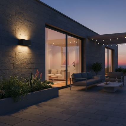 Ideal Lux - LED Wandlamp voor buiten ATOM LED/25W/230V CRI 90 IP54 zwart