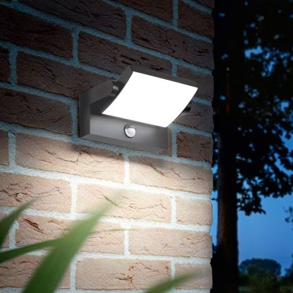 Ideal Lux - LED Wandlamp voor buiten met sensor SWIPE LED/21W/230V CRI 90 IP54 antraciet