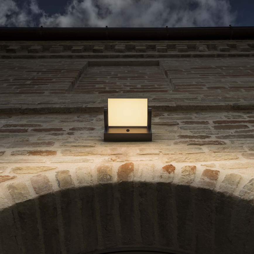 Ideal Lux - LED Wandlamp voor buiten met sensor SWIPE LED/21W/230V CRI 90 IP54 bruin