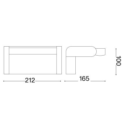Ideal Lux - LED Wandlamp voor buiten SWIPE LED/21W/230V CRI 90 IP54 antraciet
