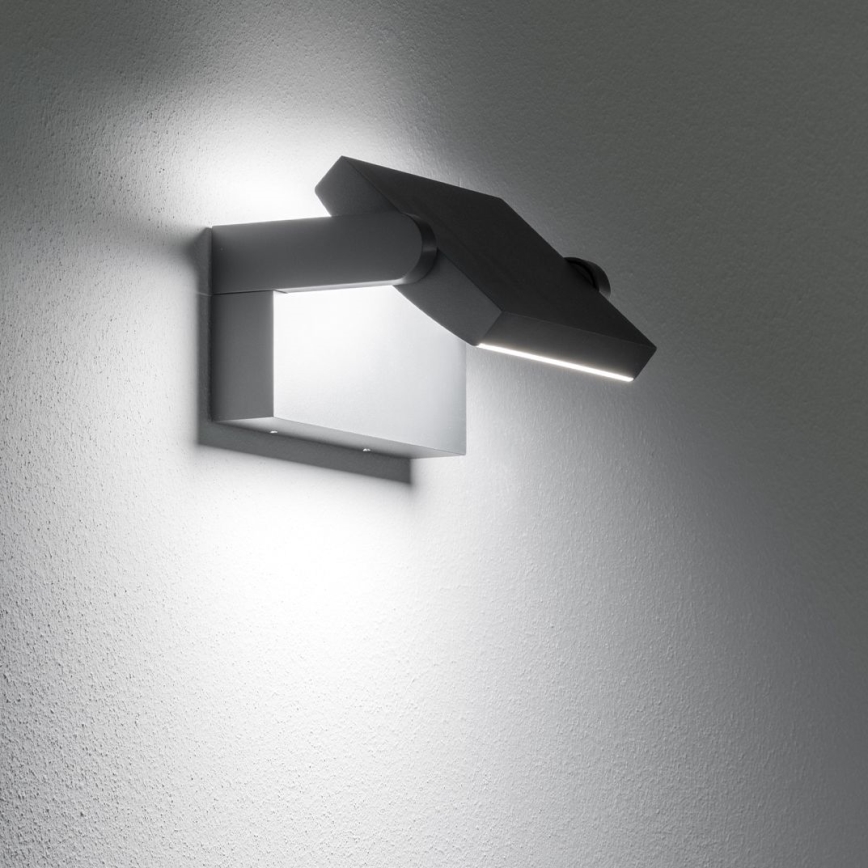 Ideal Lux - LED Wandlamp voor buiten SWIPE LED/21W/230V CRI 90 IP54 zwart