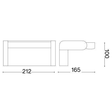 Ideal Lux - LED Wandlamp voor buiten SWIPE LED/21W/230V CRI 90 IP54 zwart