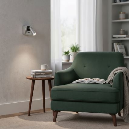 Ideal Lux - LED Wandspot BEAN LED/3W/230V CRI 90 glanzend chroom