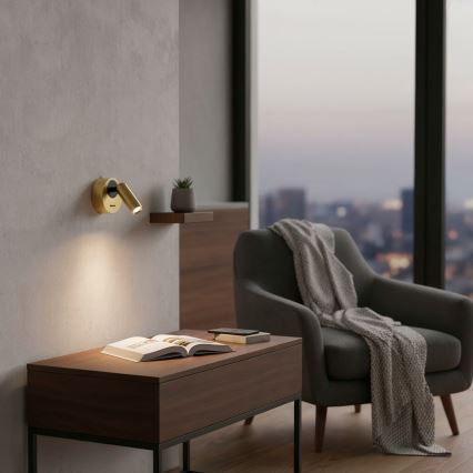 Ideal Lux - LED Wandspot BEAN LED/3W/230V CRI 90 messing