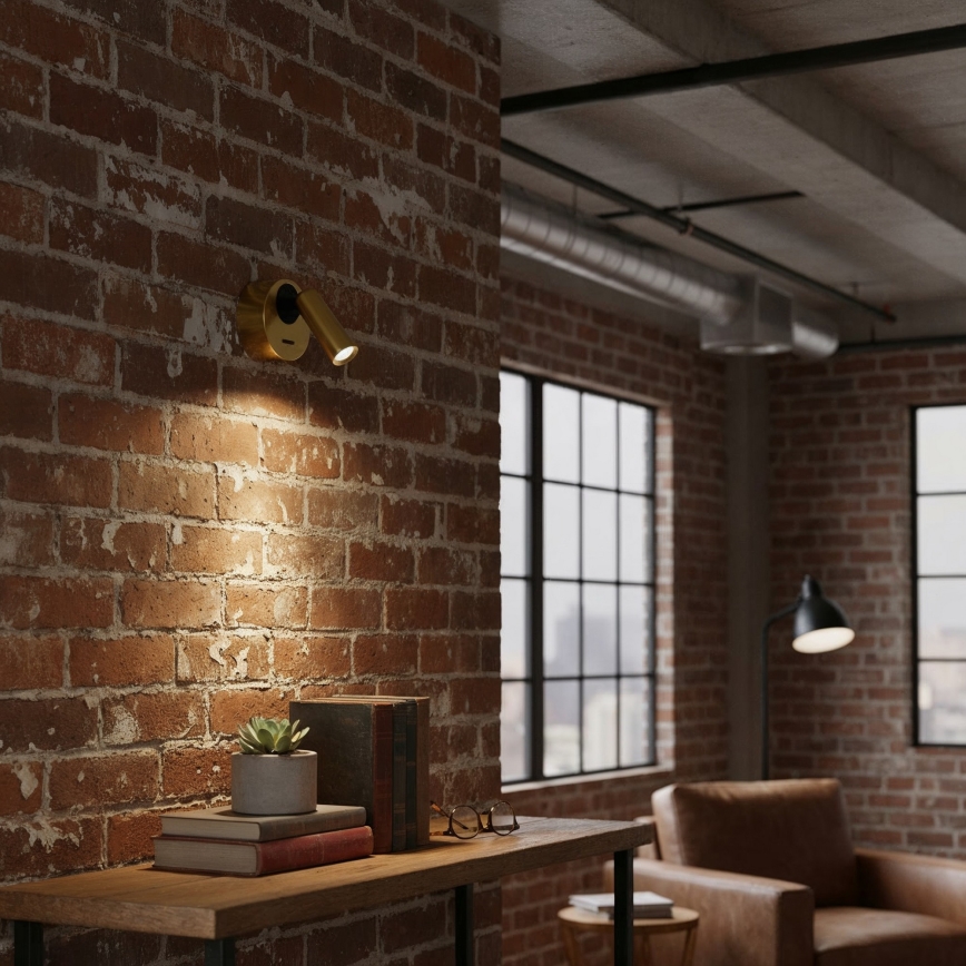 Ideal Lux - LED Wandspot BEAN LED/3W/230V CRI 90 messing