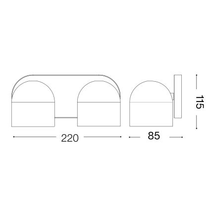 Ideal Lux - LED Wandspot DODO 2xGX53/9W/230V messing