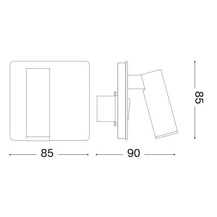 Ideal Lux - LED Wandspot LITE LED/3W/230V CRI 90 zwart