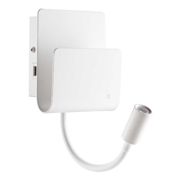 Ideal Lux - LED Wandspot met een flexibel klein lampje PROBE LED/9,5W/230V USB CRI 90 wit