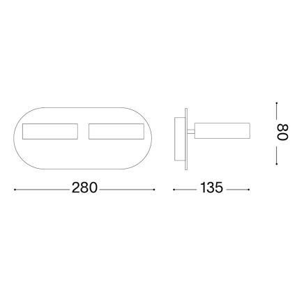 Ideal Lux - LED-wandspot OBY 2xLED/6W/230V CRI 90 wit