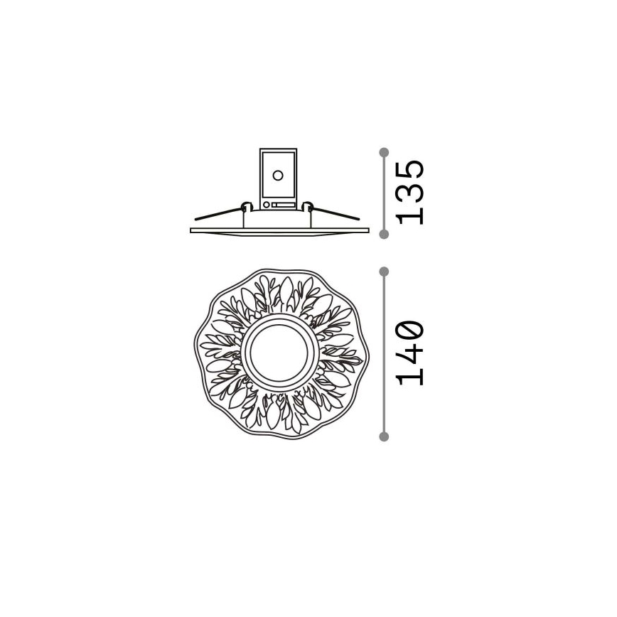 Ideal Lux - Luminaire encastrable POLKA 1xGU10/50W/230V doré